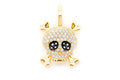 Skull Crossbones Diamond Pendant 14K Solid Gold - 0.45 CTW