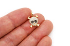 Skull Crossbones Diamond Pendant 14K Solid Gold - 0.45 CTW
