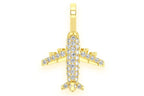 Airplane Diamond Pendant 14k Solid Gold - 0.40 CTW