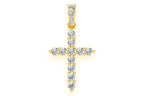 14K Gold Diamond Cross Pendant Necklace - Premium & Elegant - 0.45 CTW