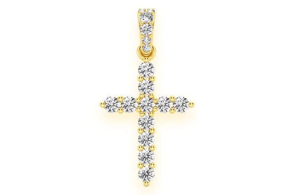 14K Gold Diamond Cross Pendant Necklace - Premium & Elegant - 0.45 CTW
