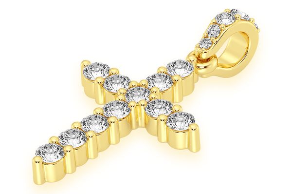 14K Gold Diamond Cross Pendant Necklace - Premium & Elegant - 0.45 CTW