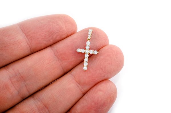 14K Gold Diamond Cross Pendant Necklace - Premium & Elegant - 0.45 CTW