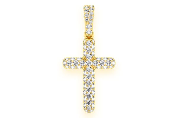 14K Gold Bubble Cross Pendant - Premium 14K Gold - 0.5 CTW