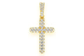 14K Gold Bubble Cross Pendant - Premium 14K Gold - 0.5 CTW
