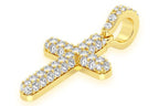 14K Gold Bubble Cross Pendant - Premium 14K Gold - 0.5 CTW