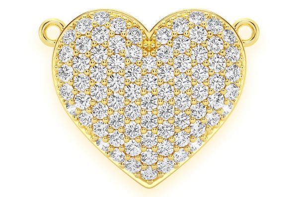 Bubbly Heart Diamond Necklace Connected 14k Solid Gold - 0.60 CTW