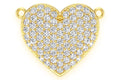 Bubbly Heart Diamond Necklace Connected 14k Solid Gold - 0.60 CTW