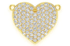 Bubbly Heart Diamond Necklace Connected 14k Solid Gold - 0.60 CTW