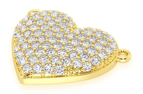 Bubbly Heart Diamond Necklace Connected 14k Solid Gold - 0.60 CTW