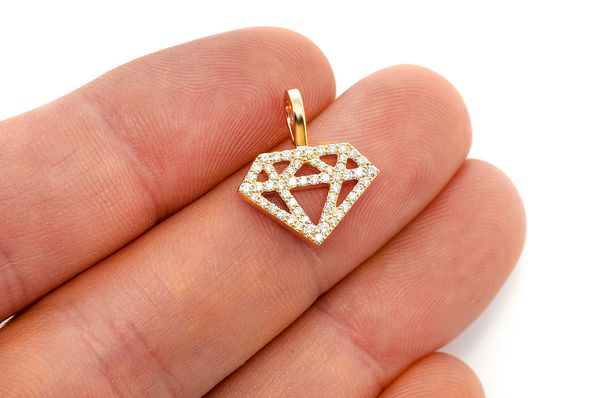 Diamond Silhouette Pendant 14k Solid Gold - 0.35 CTW