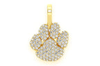 Dog Paw Print Diamond Pendant 10k Solid Gold - 0.45 CTW