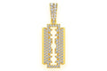 Razor Blade Diamond Pendant 14k Solid Gold - 0.50 CTW