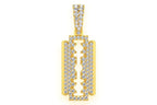 Razor Blade Diamond Pendant 14k Solid Gold - 0.50 CTW