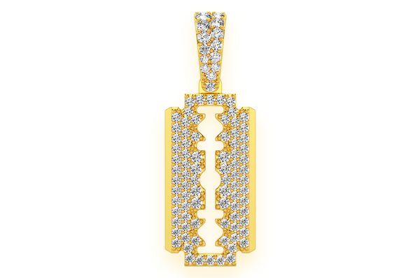 Razor Blade Diamond Pendant 14k Solid Gold - 0.50 CTW