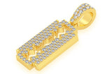 Small Double Edge Razor Blade Moissanite Pendant