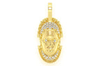 Edo Mask Diamond Pendant 14k Solid Gold - 0.20 CTW