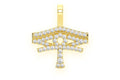 Eye of Ra Ankh Diamond Pendant 14K Solid Gold - 0.25 CTW