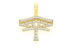 Eye of Ra Ankh Diamond Pendant 14K Solid Gold - 0.25 CTW