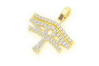 Eye of Ra Ankh Diamond Pendant 14K Solid Gold - 0.25 CTW