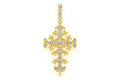 Filigree Cross Diamond Pendant 14k Solid Gold - 0.50 CTW