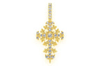 Filigree Cross Diamond Pendant 14k Solid Gold - 0.50 CTW