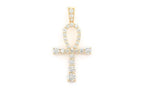 Ankh Diamond Pendant 14K Solid Gold - 1.5 CTW