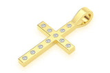 Custom Small Gypsy Set Cross Diamond Pendant