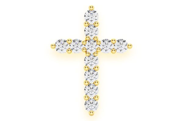 Men’s Cross Pendant VVS Diamonds in 14K Gold - 0.4 CTW