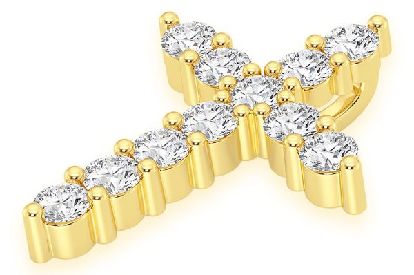 Men’s Cross Pendant VVS Diamonds in 14K Gold - 0.4 CTW