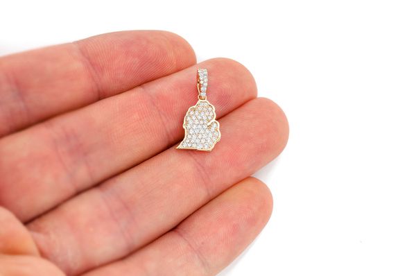 Michigan State Diamond Pendant 14k Solid Gold - 0.30 CTW