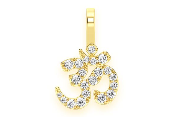 Om VVS Diamond Pendant 14K Solid Gold - 0.33 CTW