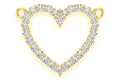 Open Heart Diamond Necklace Connected 14k Solid Gold - 0.35 CTW