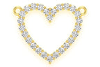 Open Heart Diamond Necklace Connected 14k Solid Gold - 0.35 CTW