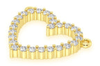 Open Heart Diamond Necklace Connected 14k Solid Gold - 0.35 CTW