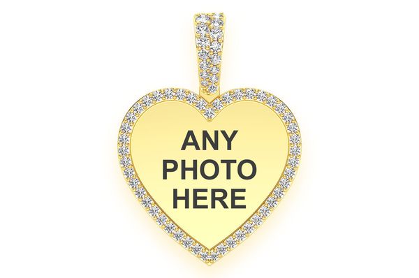 Heart Picture Diamond Pendant 14k Solid Gold - 0.40 CTW