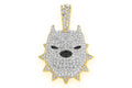 Pitbull Spiked Collar Diamond Pendant 14k Solid Gold -1.25 CTW