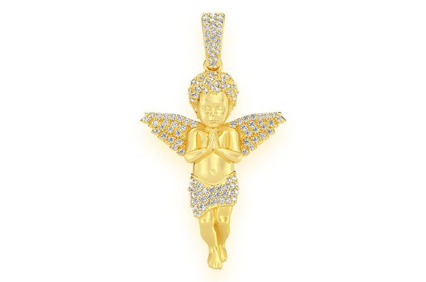 Praying Cherub Diamond Pendant - 1.00 CTW