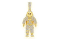 Space Astronaut Diamond Pendant 14k Solid Gold -1.00 CTW