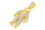 Space Astronaut Diamond Pendant 14k Solid Gold -1.00 CTW
