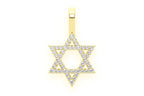 Star Of David Diamond Pendant 10K Solid Gold - 0.20 CTW