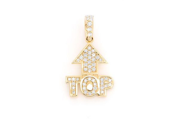 Top Emoji Euro Diamond Pendant 14k Solid Gold - 0.25 CTW