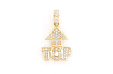 Iced Out Top Emoji Silver Pendant