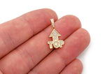 Iced Out Top Emoji Silver Pendant
