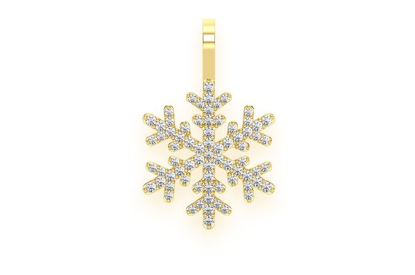 Snowflake Diamond Pendant 14k Solid Gold - 0.40 CTW