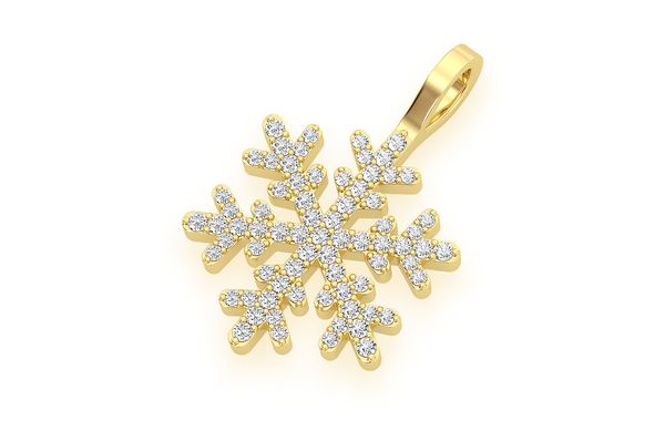 Snowflake Diamond Pendant 14k Solid Gold - 0.40 CTW