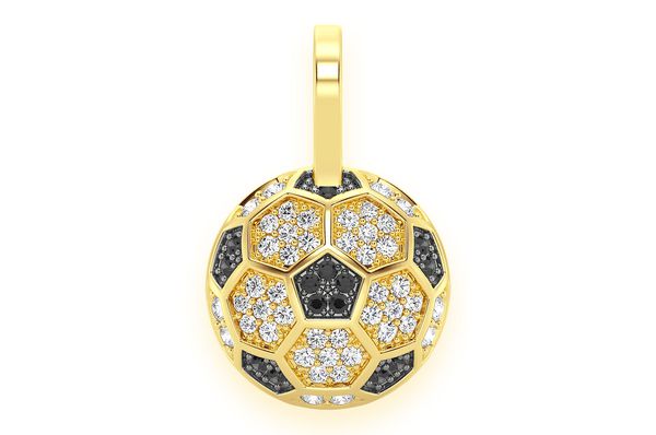 Soccer Ball Diamond Pendant 14k Solid Gold - 0.25 CTW