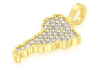 South America Diamond Pendant 14k Solid Gold - 0.25 CTW