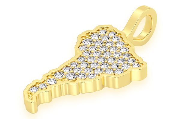 South America Diamond Pendant 14k Solid Gold - 0.25 CTW