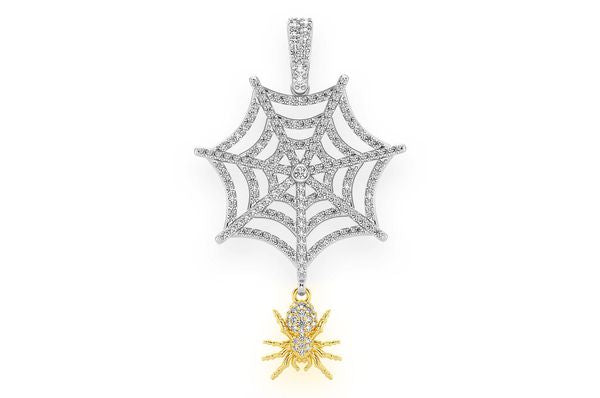 Spider Web Diamond Pendant 14k Solid Gold - 1.00 CTW